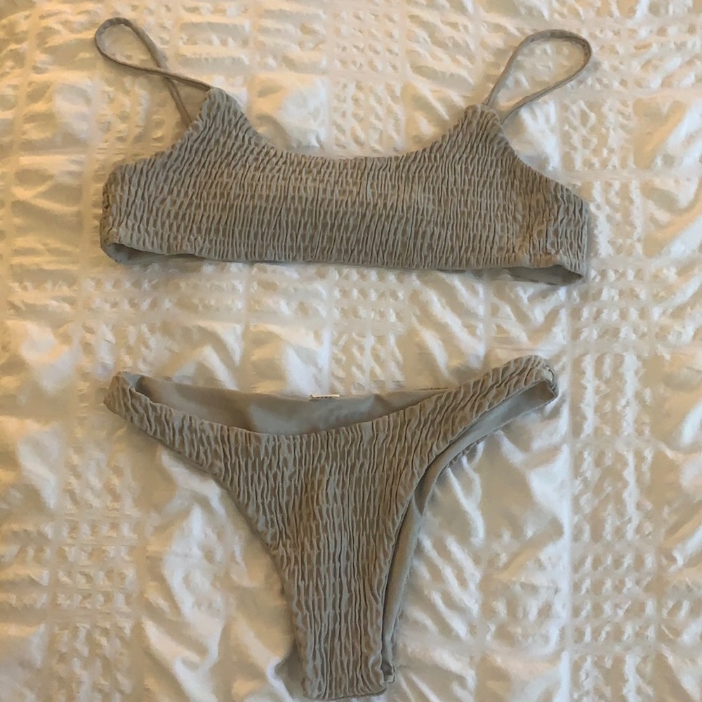 Thong bikini, worn once